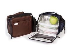 Amig - Bolsa Térmica Portaalimentos y Bebidas | Nevera portátil con Asa y Bandolera | 2 Bolsillos Exteriores y 1 Interior | 2 Envases Herméticos | Aluminio y Nylon | 21 x 19 x 12 cm | Marrón