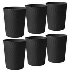 YGJT Pattumiera piccola, confezione da 6 bidoni della spazzatura da 1,8 litri, per bagno, sottile, rotonda, in plastica, per cucina, dormitorio, camera da letto, ufficio, soggiorno, studio, spazi