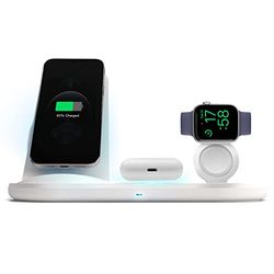 SBS Chargeur sans Fil 3-en-1, Station de Charge 10W avec Support pour iPhone, Samsung, Xiaomi, Huawei, Airpods, AirPods Pro, Apple Watch et smartwatch, Cordon d'alimentation Inclus