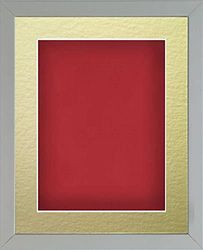 Frame Company Radcliffe Grey 12x10 with Red BB and Gold Mount for 8x6