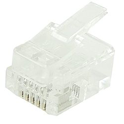 BeMatik - RJ12 6P6C mannelijke telefoonconnector om te krimpen in een pakket van 100 eenheden
