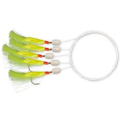 Zebco Makrele Holografix Hameçon avec Ligne de pêche Mono-Filament prêt à l'emploi Qualité supérieure, Jaune, 2/0