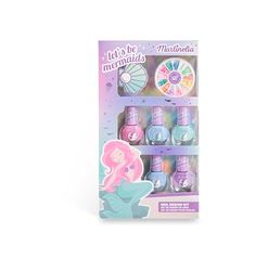 AQUARIUS MARTINELIA LET'S BE MERMAIDS NAILS PERFECT SET, nagellakset voor kinderen, zeemeermin design, kleurrijke kleuren, kindvriendelijk en niet giftig, ideaal als cadeau voor meisjes