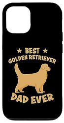 Carcasa para iPhone 12/12 Pro Best Golden Retriever Dad Ever Perros Golden Retriever