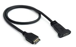 SYSTEM-S Câble USB 3.1 Type E vers connecteur Femelle Type C Noir 50 cm