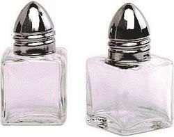 Genware NEV-008-6 Individual Glass Pepper Pot, 20 mm x 20 mm x 55 mm