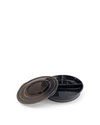 Twistshake Babybordjes met 3 Compartimenten en Deksel, Draagbare Babyborden voor Baby Peuter en Kinderen Voederen, BPA Vrij, 6 Maand +, Zwart