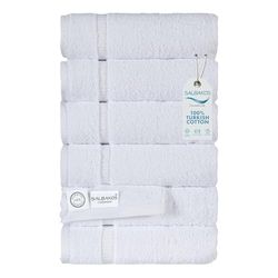 SALBAKOS Luxury Hotel and Spa Turkish Cotton Eco-Friendly Hand Towel Set Hand Towel 6 Pieces White