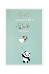 bsb Wenskaart wenskaart voor geboorte geluk (blauw) met panda, 311831-2