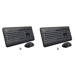 Logitech MK540 Advanced Combo Tastiera e Mouse Wireless per Windows, Layout Inglese QWERTY - Nero & MK540 Advanced Combo Tastiera e Mouse Wireless per Windows, Ricevitore USB Unifying 2,4 GHz