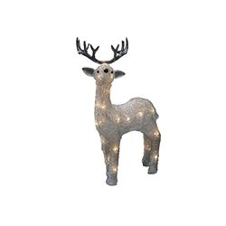 Konstsmide LED jul utomhusfigur renar/utomhus julbelysning (IP44) eller inomhusbruk/batteridrift: 4xAA 1,5 V (exkl.) / 6 h timer/24 varmvita LED-lampor/transparent kabel