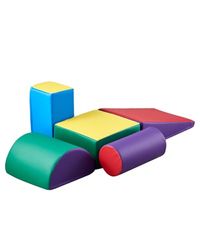 VEVOR 5 PCS Juego de Juguetes de Escalada de Espuma, Bloques de Escalada de Cuero Sintético, Juego de Actividades para Trepar y Gatear en Interiores Fácil de Limpiar, para Niños de 6 Meses a 3 Años