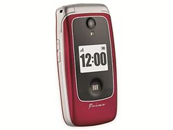 Primo 418 by Doro GSM grote toetsen mobiele telefoon met groot kleurendisplay, valsensor, GPS lokalisatie, cardio-meetfunctie, zaklamp, FM-radio, kalender, incl. tafellaadstation, rood