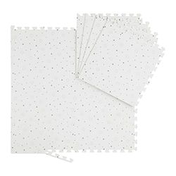 Relaxdays Mata puzzle w gwiazdki, 8 sztuk, pianka EVA, bez substancji szkodliwych, dla niemowląt i dzieci, mata do zabawy, 50 x 50 cm, biała/szara
