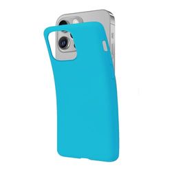 SBS Cover per iPhone 14 Plus Azzurro Aquamarine Pantone 311 C, Custodia Morbida e Flessibile Antigraffio, Cover Sottile e Comoda da Tenere in Tasca, Custodia Compatibile con Ricarica Wireless