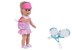 The New York Doll Collection Tennis Kleding Voor 18 Inch / 46cm Poppen - Inclusief Rackets, Jurk en Pop Roze GLB - Poppen Tennis Speelset - Poppen Tennis Kleding - Pop Accessoires