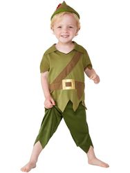 Smiffys Costume de Robin des bois pour tout-petit, Vert et marron, avec chapeau, haut et pantalon