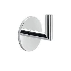 Gedy G-GEA - Perchero de pared adhesivo cromado, medidas: 6,3 x 5,5 x 4,3 cm y 0,053 kg, para albornoz de baño, de latón, aluminio, adhesivo con bioadhesivo, 3 m, diseño R&S, 10 años de garantía