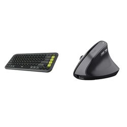 Logitech Pop Icon Keys & Trust Yuno Souris Ergonomique sans Fil,