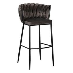Kruk 57 x 57 x 104 cm kunststof zwart grijs metaal