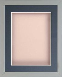 Frame Company Radcliffe Grey 16x12 with Pink BB and Dark Blue Mount for 12x8