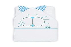 Ti TIN Miękki chłonny ręcznik z kapturem dla dzieci Bear Design 100 x 100 cm Niebieski 1 sztuka