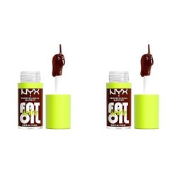 NYX Professional Makeup Gloss Labbra Con Finish Brillante Fino a 12H d'Idratazione Con Maxi Applicatore Arricchito con Oli di Squalano Di Lampone e di Camemoro Fat Oil Lip Drip Tonalità: Status Update
