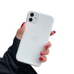 Anti-fingeravtryck, reptåligt, smalt [repbeständigt] iPhone 11-fodral, silikon [fyrkantiga kanter] och [kameraskydd] förbättrat mobiltelefonfodral 15 cm för Apple iPhone 11, vit
