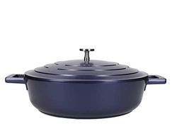 Master Class Casseruola Bassa con Coperchio 4L/28 cm, Alluminio Fuso Leggero, Sicura per Forno e Piano Cottura a Induzione, Blu