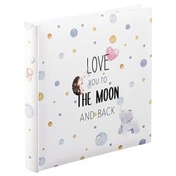 Hama Album Livre Photo bébé "To The Moon" à personnaliser (Photo de naissance, baptême, Cadeau d'anniversaire enfant, Idéal scrapbooking, 25 x 25 cm, 50 Pages blanches, Max. 100 Photos 10x15 cm)