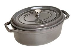 STAUB Assador/cocotte de ferro fundido, oval 37 cm, 8 L, cinzento grafite