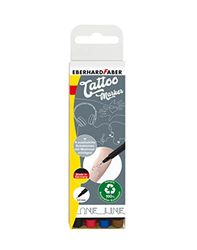 Eberhard Faber 559505 - Set de rotuladores para tatuajes One Line, 4 rotuladores en estuche de plástico con 4 plantillas