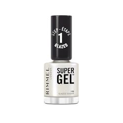 Rimmel Super Gel, 106 Glazed Sugar, Vernis longue tenue, Finition givrée, Application facile, Manucure effet gel, Résistant aux éclats, Formule clean, 12ml