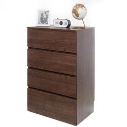 Iris Ohyama, Comò/Cassettone in legno/Comò con guida a 4 cassetti, Modulare,Design, Ufficio, Casa - Wooden Chest - WCH-590 - Marrone