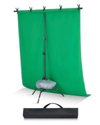 VEVOR Backdrop Stand, 5 x 6.5 ft Adjustable Photo Backdrop Stand Kit, Portable Background Backdrop Stand with 3 Crossbars, Heavy Duty Projector Screen Stand, for Wedding, Photo Video Studio & Party