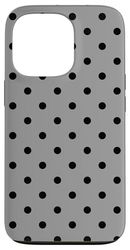 Lunares grises y negros para mujeres y niñas Carcasa para iPhone 13 Pro