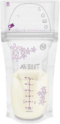 Philips Avent SCF603/25 Conjunto de 25 sacos para armazenamento de leite materno, 180 ml, branco