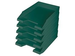 Helit H2661652 - Letter Tray "The Green Staff", DIN A4-C4, Made of Recycled Plastic Blue Angel Certified, Green, Pack of 5