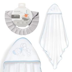 Interbaby - Mantello da bagno per bambini + cappello regolabile | Asciugamano con cappuccio 100% cotone unisex | morbido, asciugatura rapida | Ideale per neonati, neonati e bambini piccoli | Design