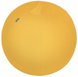 Leitz Silla de Pelota de Yoga, Silla Activa Ergonómica de Escritorio, 65cm de Diámetro, Incluye Funda 100% de Tela, Pelota de Goma, Inflador Manual, Gama Ergo Cosy, Amarillo Cálido, 52790019