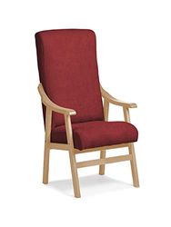 Abuelo a Gusto - Silla Brazos de Madera, Respaldo Recto, Ideal para Personas Mayores, Movilidad Reducida o Dolor Espalda. Usada en residencia y geriátricos. Tamaño: 57x69x116 cm. (Natural, Granate)