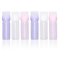 Kiperline 6 stycken applikatorflaska hår, 120 ml håroljflaska, hårolja applikator flaska för rotkam, applikatorflaska, hårfärgningsflaskor, hårfärgningsborste flaska (vit, lila, rosa)