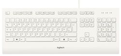 Logitech K280E Pro Tastiera, Layout Tedesco ‎Qwertz, Bianco