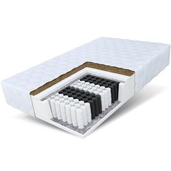 FDM Home Max Matelas 180x200 cm Épaisseur 24 cm Matelas à Ressorts Ensachés Fermeté H3 H4 Deux Faces 7 Zones de Confort Couche de Coco Housse Lavable Oeko-TEX Hypoallergénique