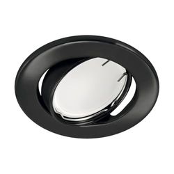 Brightium Aro redondo basculante empotrable GU10 50W IP20 Ø88mm negro, ideal para iluminación de ambientes y decoración interior.