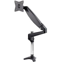 StarTech.com Desk Mount Monitor Arm for Single VESA Display up to 32 Or 49 Ultrawide 8kg/17.6lb - Full Motion Articulating & Height Adjustable - C-Clamp, Grommet - Single Monitor Arm (ARMPIVOTE2)