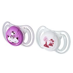 Neobaby Light fopspeen met anatomisch deksel van siliconen Maxi 12 maanden + 2 stuks, roze