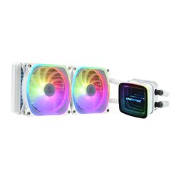 ENERMAX AQUAFUSION ADV Refrigeración Líquida CPU AIO 240, Alto Rendimiento - Espejo Infinito - Intel LGA1700/AMD AM5 Compatible con 360W + TDP (2* SquA RGB ADV 120 PWM) - ELC-AQFA240-SQA-W, Blanco