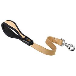 Ferplast 76107051 lederen riem voor honden, Giotto GM25/60, breedte: 2,5 cm, lengte: 60 cm, beige