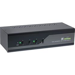 InLine 63654I KVM Desktop Switch, Dual Monitor DisplayPort 1.2, 4K, USB 3.0, Audio